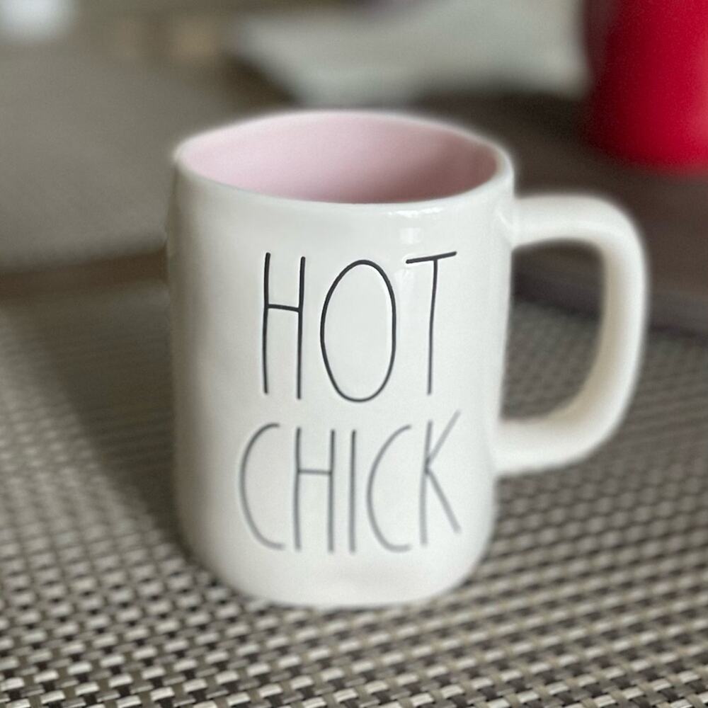 Rae Dunn Hot Chick Easter Mug Large Black Letter White Ceramic Coffee Tea